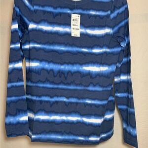 Style & Co. Kids Navy and White Long Sleeve Tee